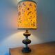 70s wooden chrome flower lamp