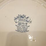 Set of 6 flat plates english style Lunéville verte