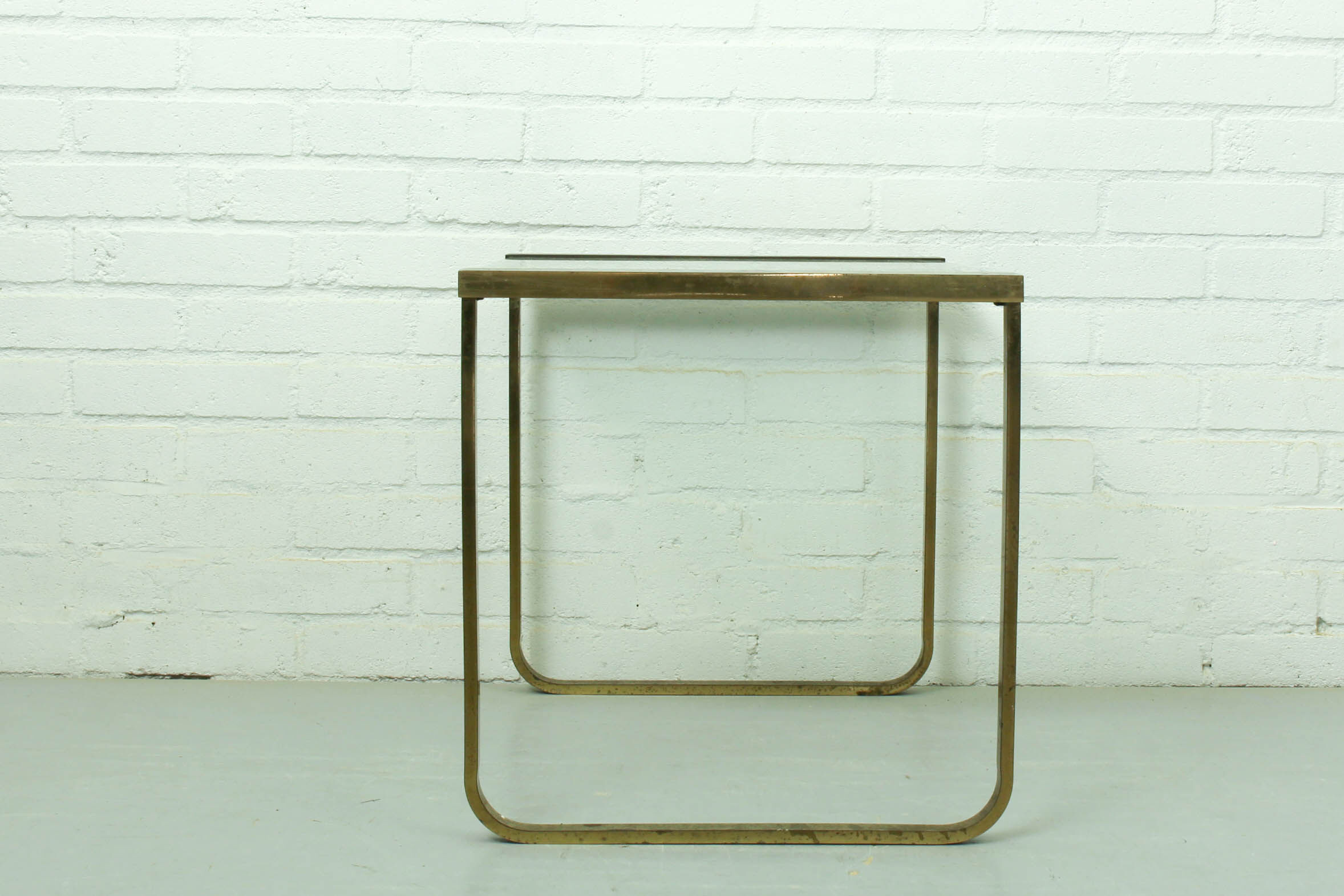 Mid Century Hollywood Regency Coffee Table brass and glass, Italy 1970s