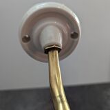 Antique opaline wall lamp Clichy blue swan neck porcelain art deco 1930 diameter 13 cm