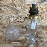 Old kerosene lamp, transparent glass body