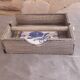 Grey patinated wooden top, ceramic bottom, for napkins/paper napkins