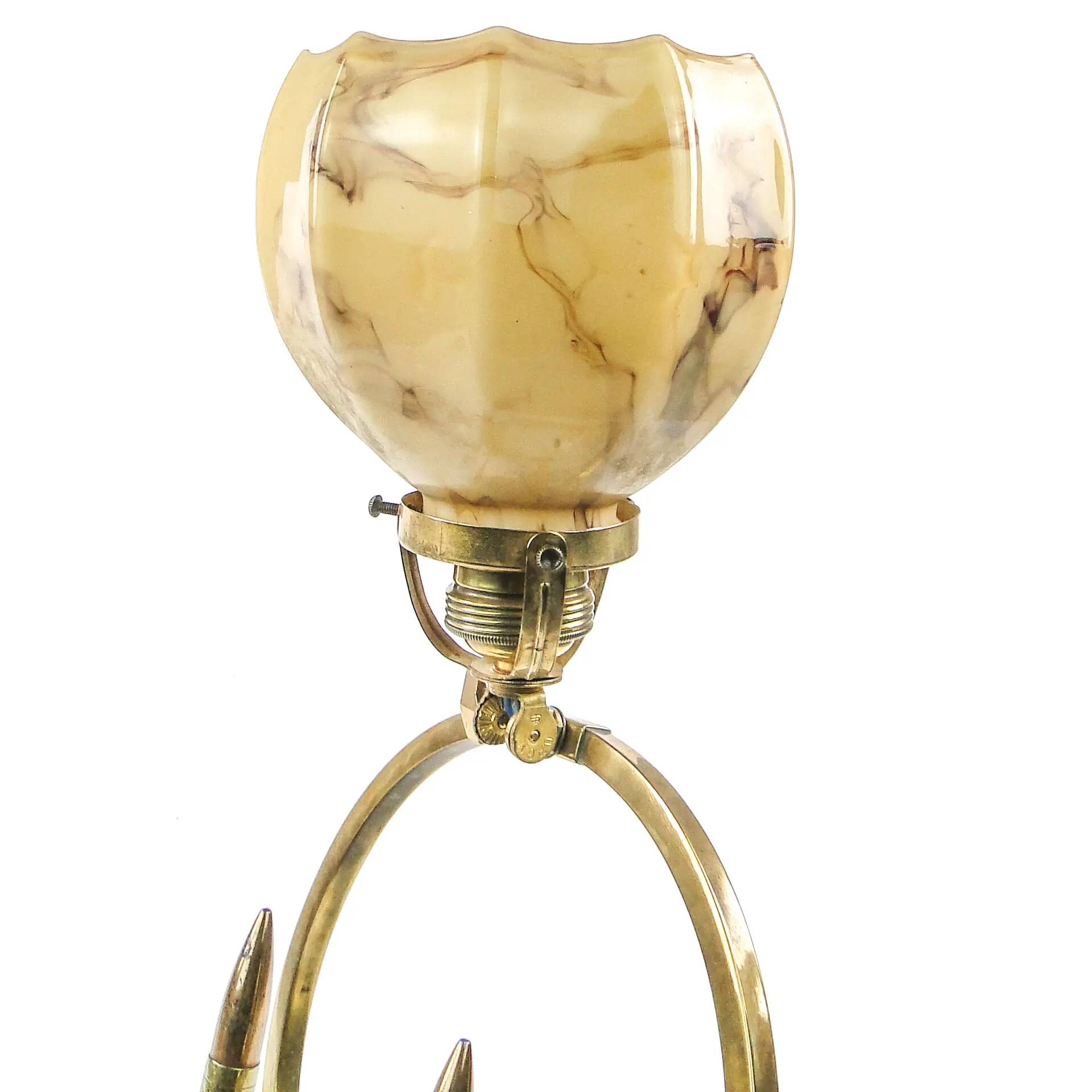 Art Deco table lamp, brass, glass, Germany, 1930s