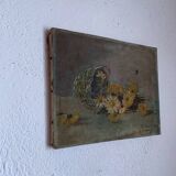 Ancient painting still life bouquet of daisies