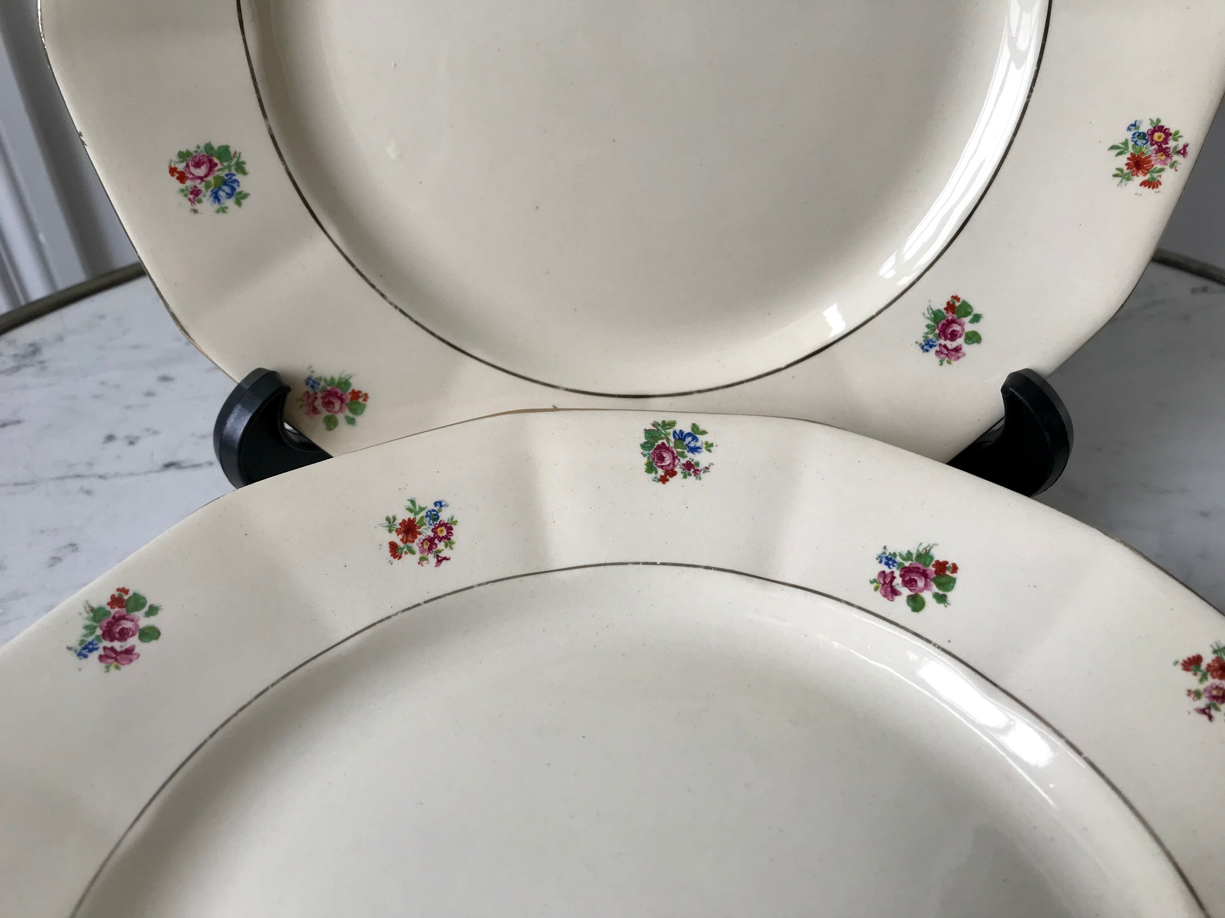 Set of 9 flat plates Digoin Sarreguemines years 40-50