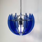 Vintage blue Murano pendant lamp by Veca