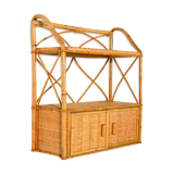 Bamboo shelf and vintage rattan 1960s