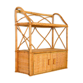 Bamboo shelf and vintage rattan 1960s