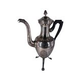 Service à café et à thé style Empire en métal argenté. Marqué RM pour Roux-Marquiand 20ème siècle