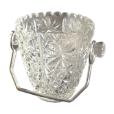 Seau à glaçons cristal ciselé de la cristallerie Buder vintage