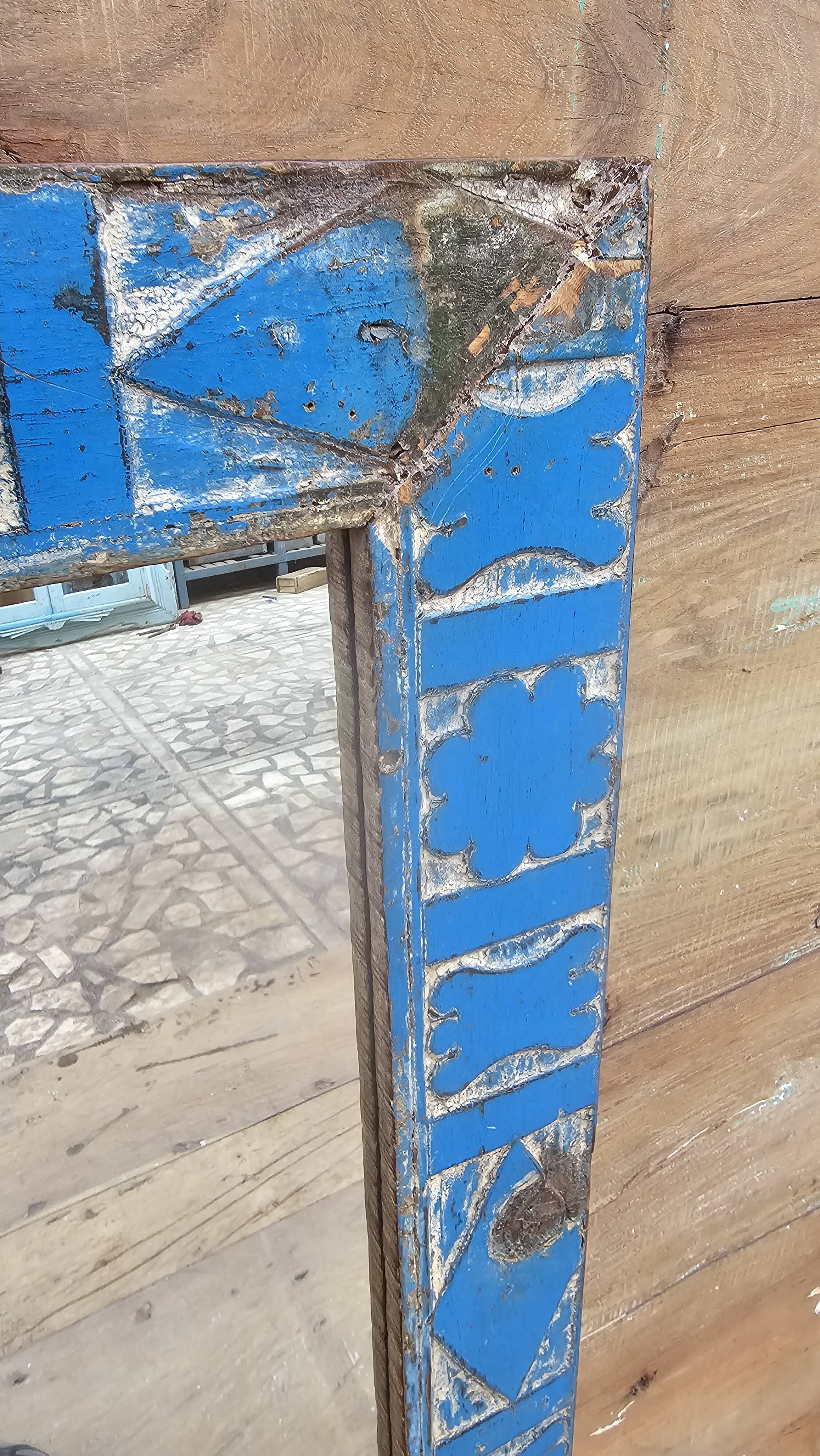 Antique Art Deco mirror in Burmese teak.