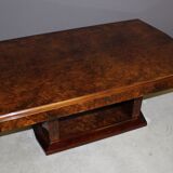 Art deco table in mahogany and elm magnifying glass circa 1930