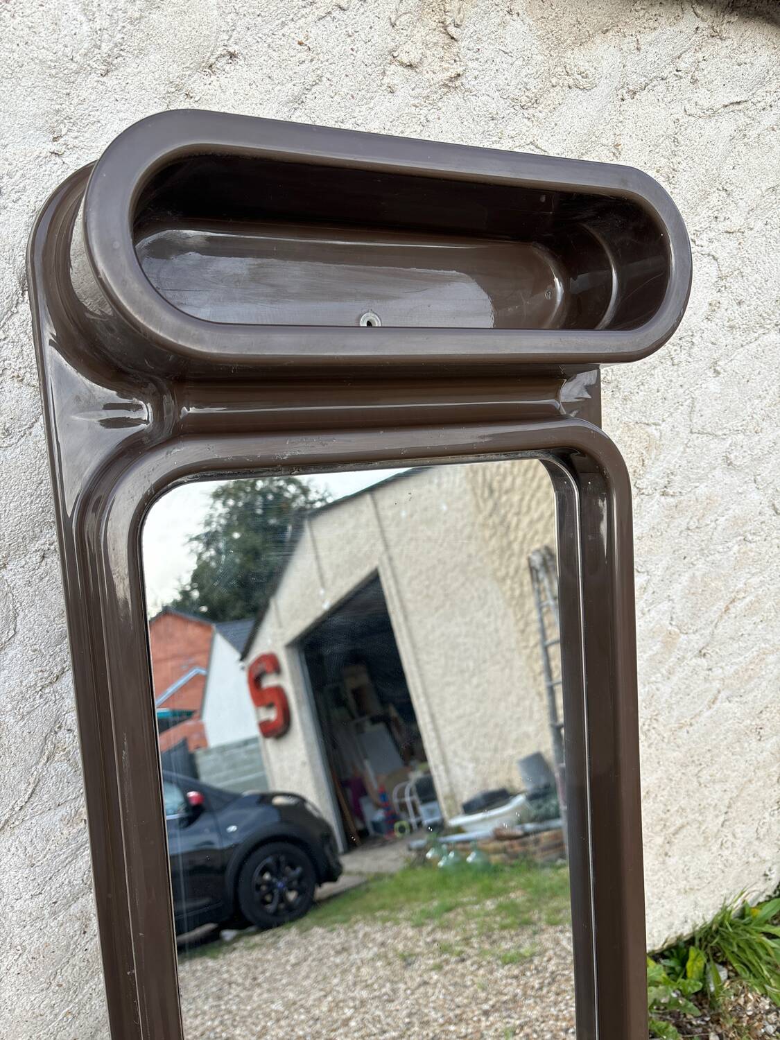 Vintage thermoformed plastic mirror