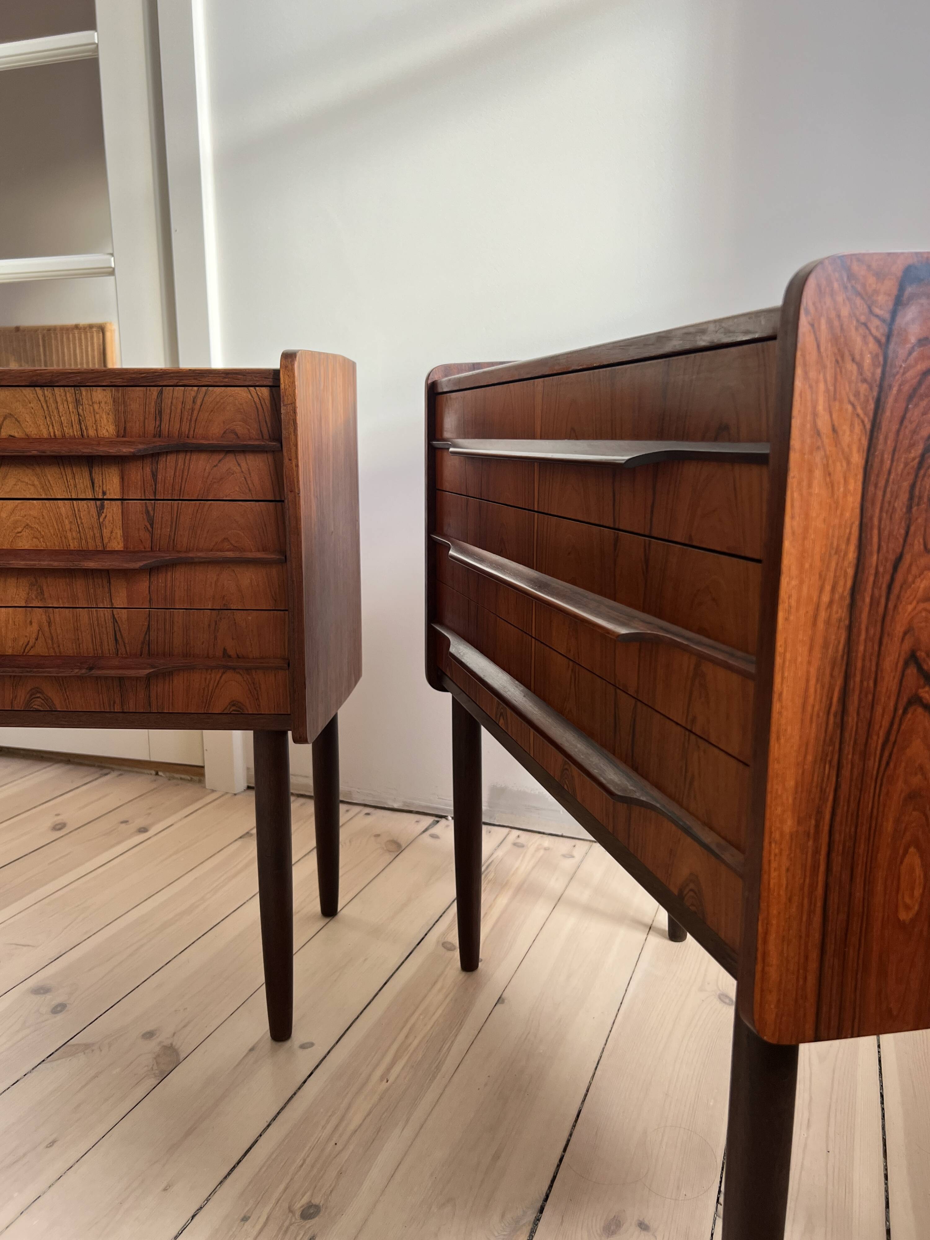 Paire de commodes danoises en palissandre des années 1960