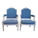 Pair of Louis XVI style armchairs