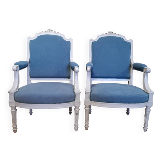 Paire de fauteuil style Louis XVI