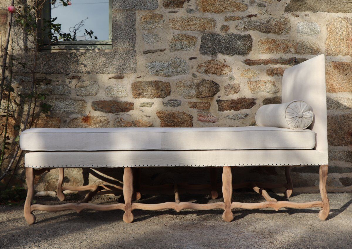 Day bed Louis XIII style reupholstered castle