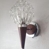 Vintage teak wall lamp from the 60s with chrome