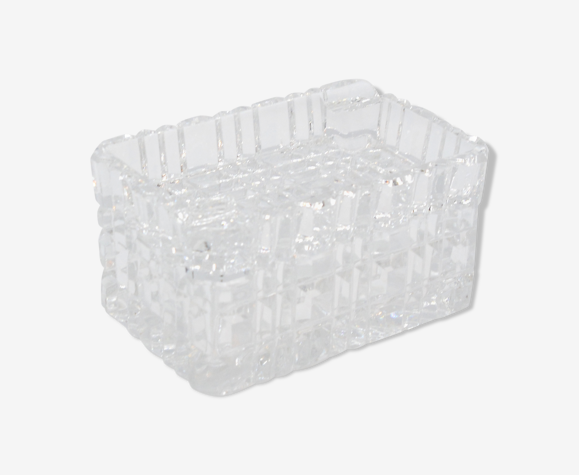 Cendrier en cristal avec étui à cigarettes, Julia Glassworks, Pologne, années 1980