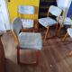Ensemble de 6 chaises traineau, années 70