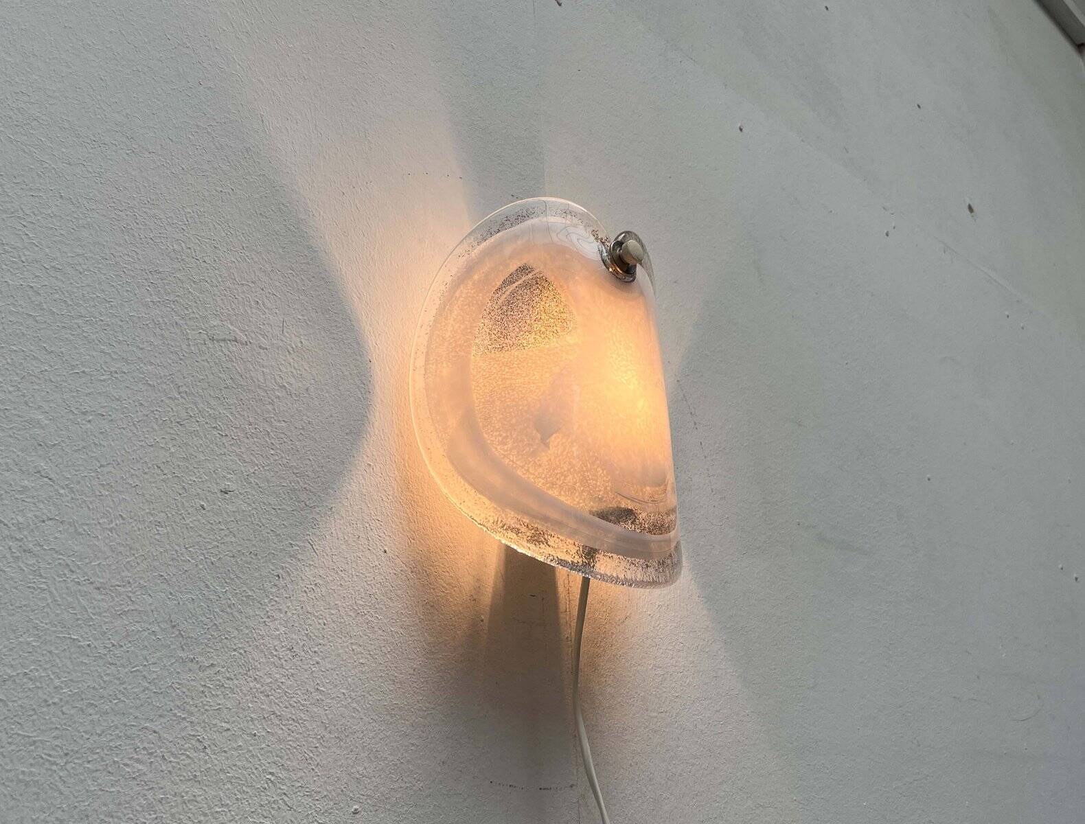 Vintage Danish Model Glasplattelampet Glass Sconce by Per Lütken for Holmegaard, 1970s