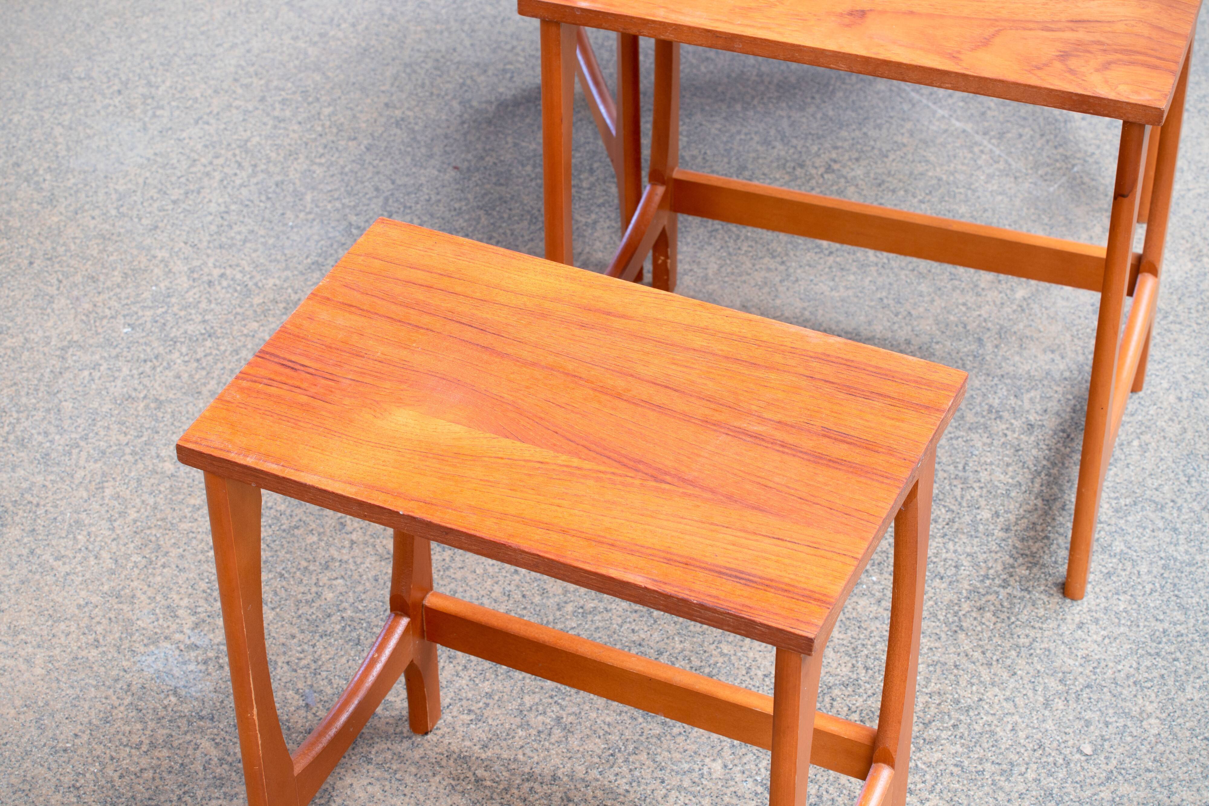 Tables basse gigogne (x3) scandinave vintage 1960