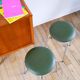 Paire de tabourets en chrome et skaï vert bouteille, Made in France, Modèle Déposé, 1970