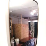 50s brass mirror - 57x36cm