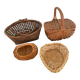 Old baskets and woven wicker basket.