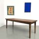 Beech farmhouse table, tapered legs, France, 1970s
