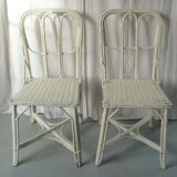 Pair of bamboo and rattan chairs