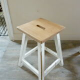 Pair of wooden workshop stools, 50s