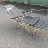 Chaise pliante inclinable vintage maule marga airstream repose-pieds design 1970