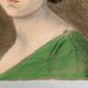 Pastel portrait young girl on paper XXth frame XlXeme