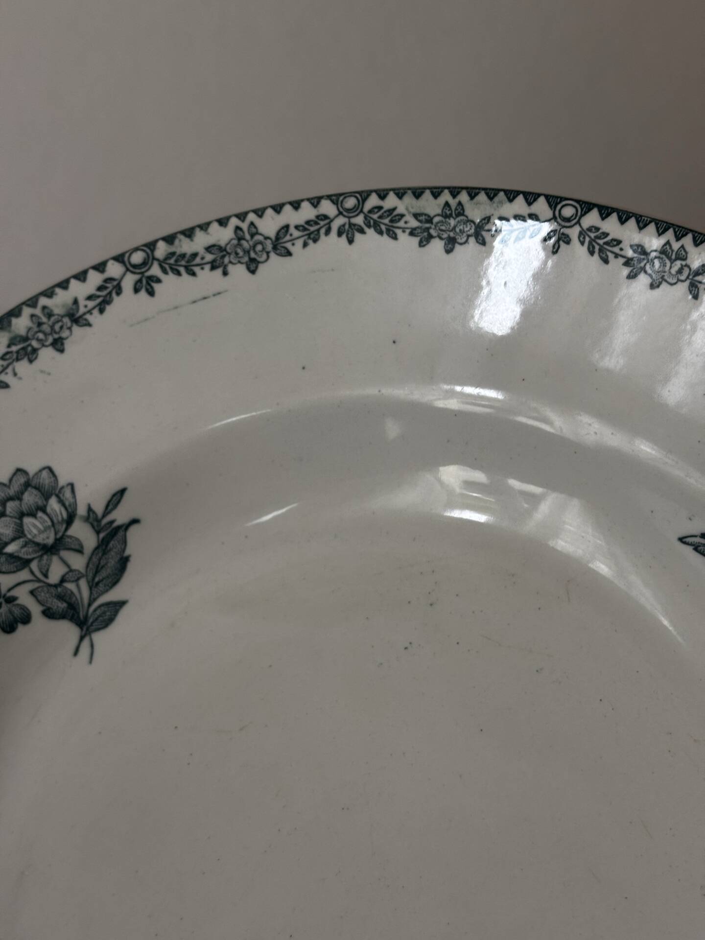 Set of 3 deep plates Terre de Fer St Amand bouquet