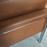 Leather armchair, 1970s, manufacturer Sitag, cognac brown leather.