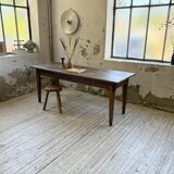 1950s oak farmhouse table with spindle legs