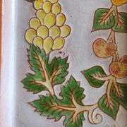 Terracotta plate signed P.Boy, glazed artisanal ceramics.