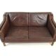 Vintage brown Danish leather sofa Mogens Hansen