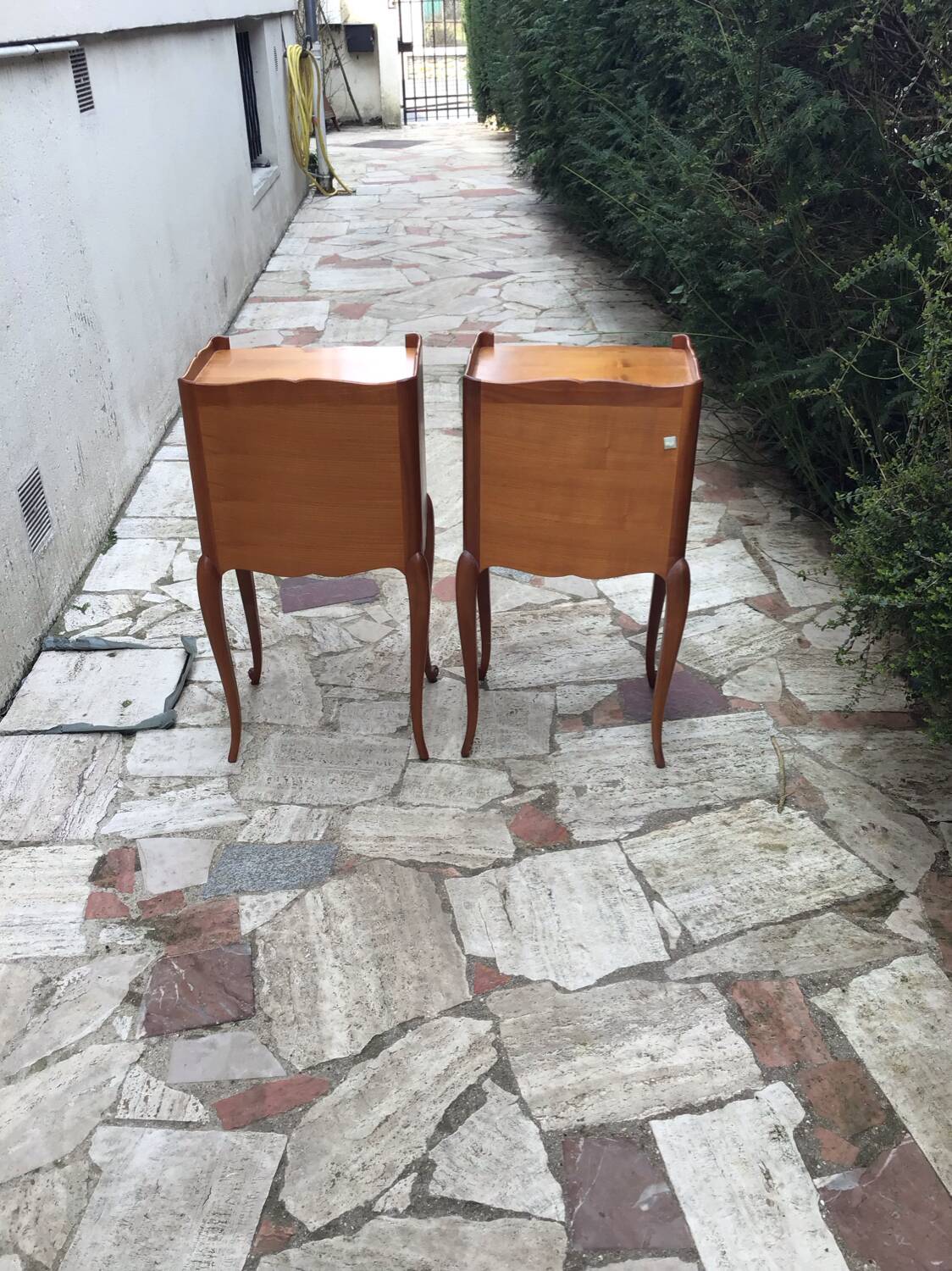 Pair of Louis XV style bedside tables in solid wood