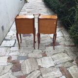 Pair of Louis XV style bedside tables in solid wood