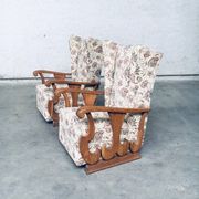 Set of High Wing Back Armchairs, 1900s