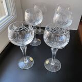 6 engraved crystal stemmed glasses