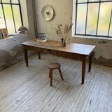 Pine and oak + walnut farmhouse table 1950