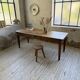 Pine and oak + walnut farmhouse table 1950