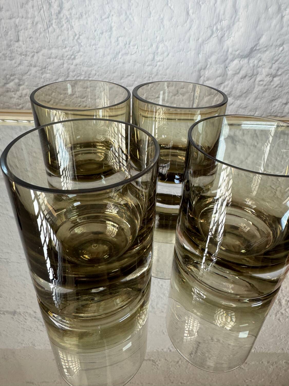 70s Smoked Whiskey Glasses