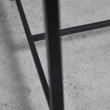 Italian Postmodern Black Leather Dining Chair with "X" Shape, 1980s