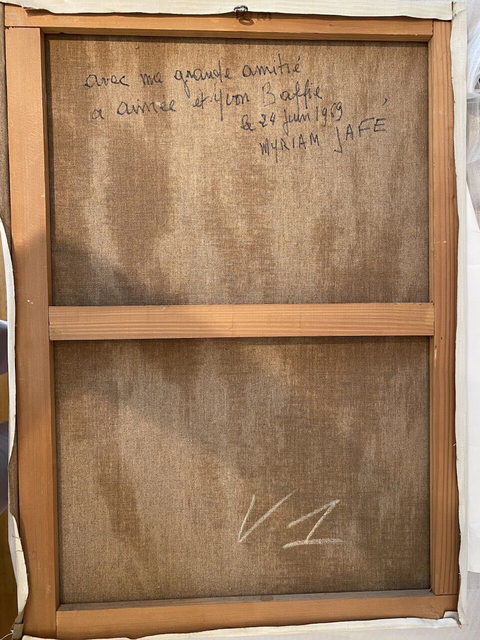 Still life with spring flowers, signed Jafé and dated on the back 1969