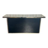 Console en laiton et miroir noir