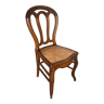 Chaise salon bois sculpté & assise cannée vintage